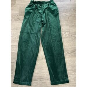 Vintage Jaclyn Smith Sport Green Velour Pull On Elastic Waist Sweatpants Size S